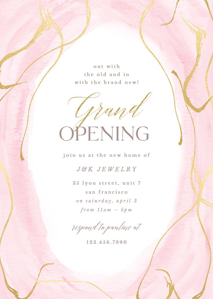 Falling gold confetti - business events invitation